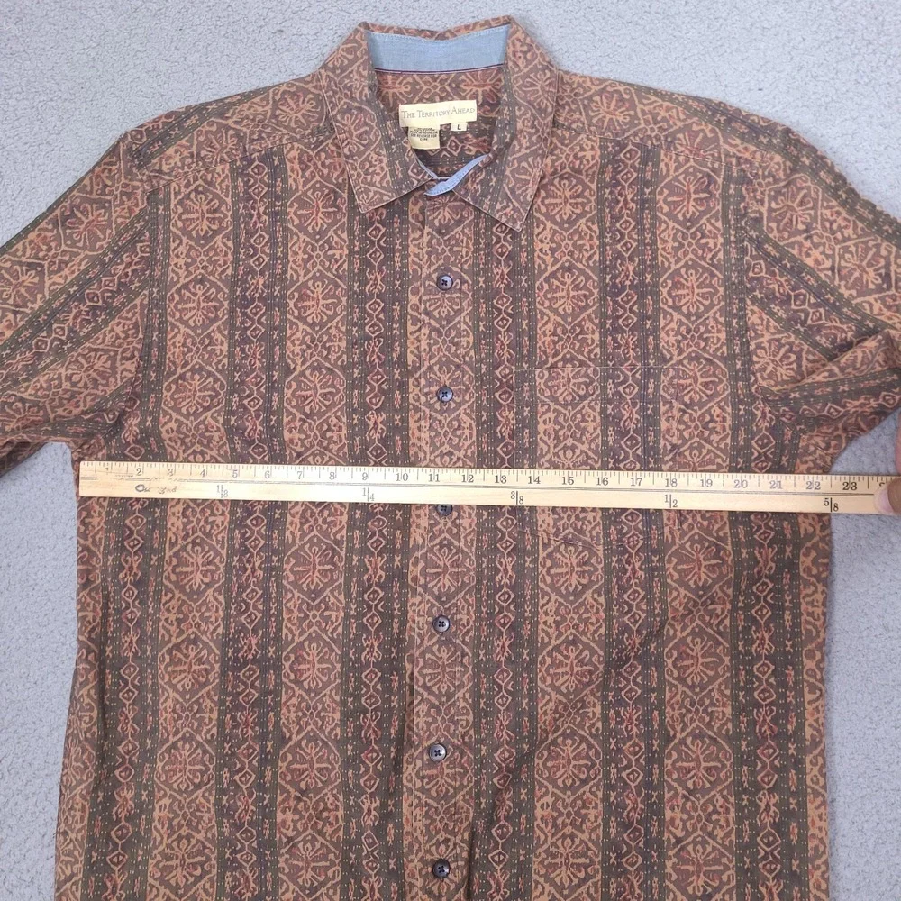 The‎ Territory Ahead Shirt Mens Large Tribal Aztec Button Up Short Sleeve
